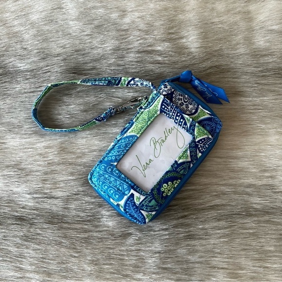 VERA BRADLEY Daisy Doodle 2012 All In One Wristlet Blue Green Lippie Case - Picture 1 of 9